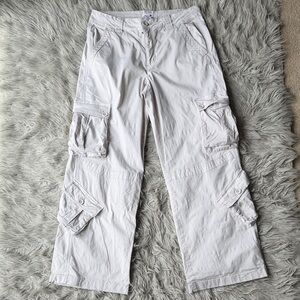 Garage Light Khaki Wide Leg Cargo Pants